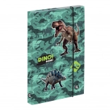 OXYBAG cutie pentru caiete A4 jumbo, cu elastic, model dinozaur