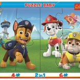 Puzzle pentru bebeluși PAW PATROL Fericiți 2-în-1, 10 piese