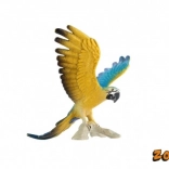 Figurină din plastic papagal ara ararauna 9 cm