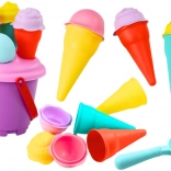 Set pentru nisip Găletușă înghețată Lopățică roz 6 piese