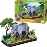 Puzzle 3D Prieteni animali – elefant, 42 piese