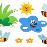 Decorațiune din lemn pajiște și albinuțe DoDo