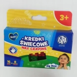 Creioane cerate ASTRA BABY cuburi, 16 buc (8 culori)