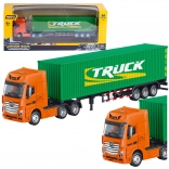 Camion cu remorcă container Huina verde 1:50