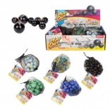 Set de bile de sticlă 40 bucăți în culori diferite în plasă