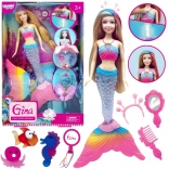 Woopie păpușă sirenă Gina magică curcubeu cu accesorii