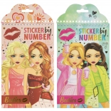 Set creativ de lipit după numere – 12 coli și 6 coli de autocolante