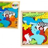 puzzle din lemn cu animale pentru potrivire