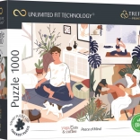 Puzzle TREFL UFT Yoga, Cats & Coffee 1000 piese