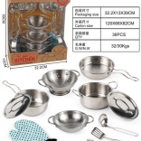 Set Bucătărie Metalică pentru Copii, 13 Piese cu Accesorii