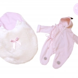 Hăinuțe pentru păpușa New Born cu design de dinozaur