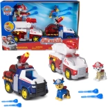 Paw Patrol pompieri – figurine Chase și Marshall cu vehicule și proiectile de apă