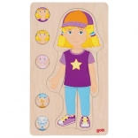Puzzle din lemn Goki corpul uman fată
