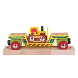 Bigjigs Rail vagon cu buldozer și 2 șine