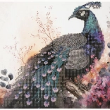 Pictură cu diamante pe placă – păun 29 × 21 cm