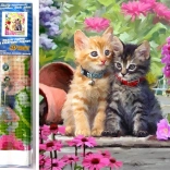 Pictură cu diamante Pisoi în grădină 30x40 cm