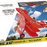 Set de construcție avion Fokker DR.1 Red Baron – 221 piese