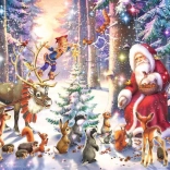 Puzzle Crăciunul în pădure XXL 100 de piese