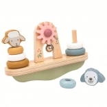 Jucărie de echilibru din lemn cu animale pentru înșirare