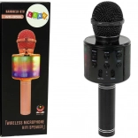 Microfon USB fără fir cu difuzor pentru înregistrare karaoke Model WS-858 Negru