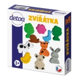 Set de animăluțe din lemn în cutie