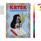 Cărți de colorat KRTEK A5 colorează după punctele colorate cu creioane cerate, 11 bucăți în săculeț