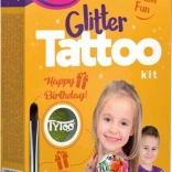 TyToo tatuaje sclipitoare Happy Birthday – set de șabloane pentru petrecere