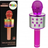 Microfon wireless Karaoke USB Speaker pentru înregistrare, model WS-858, Roz