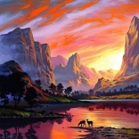 Pictură cu diamante - Vale montană