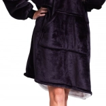 Cozy Noxxiez CH355 negru - pătură hanorac călduroasă cu glugă pentru adolescenți și adulți