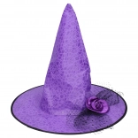 Set de carnaval pălărie de vrăjitoare mov