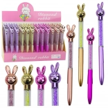 Pix cu bilă cu iepuraș și pietricele, pastă albastră 0,7 mm