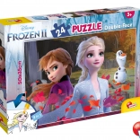 Frozen puzzle dublu-față 24 piese de colorat