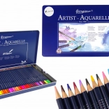 Set 36 de Creioane Aquarelă în Carcasă Metalică