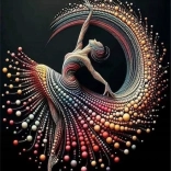 Pictură cu diamante Dansatoarea Perlată 30 × 40 cm