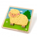 Puzzle Mozaic Oiță de Bigjigs Toys