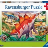 ravensburger lumea dinozaurilor puzzle 2×24 piese