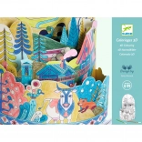 Carte de colorat 3D Pe vârful lumii