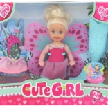 Păpușă cu accesorii 3‑în‑1 – sirenă, zână și prințesă