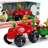 Tractor muzical cu remorcă și animăluțe pe baterii