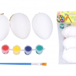 Ouă de colorat 5 × 8 cm, set 3 buc cu culori și pensulă
