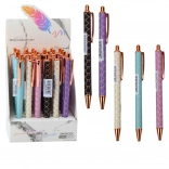 Pix cu bilă metalic cu efect de solzi – cerneală albastră 1,0 mm, mecanism cu click