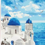 NORIMPEX pictură cu diamante nori deasupra Santorini 30 × 40 cm