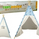 Teepee pentru copii cu motiv de nori, cort impermeabil pentru cameră și grădină