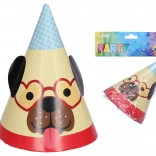 Pălărioare de petrecere cu motiv de câine 15 cm (6 buc.)