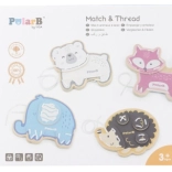 PolarB animale de înșirat – set din lemn pentru dezvoltarea motricității fine