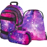 Set BAAGL din 3 piese Skate Galaxy – rucsac școlar, penar și săculeț