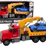 Autospecială de tractare roșie cu macara și efecte luminoase