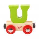 Vagon de lemn Bigjigs Rail cu litera U