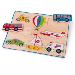 Puzzle din lemn vehicule Bigjigs Toys